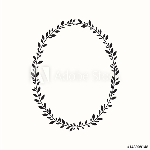 500x500 Laurel Wreath, Oval, Ellipse Vector Illustration