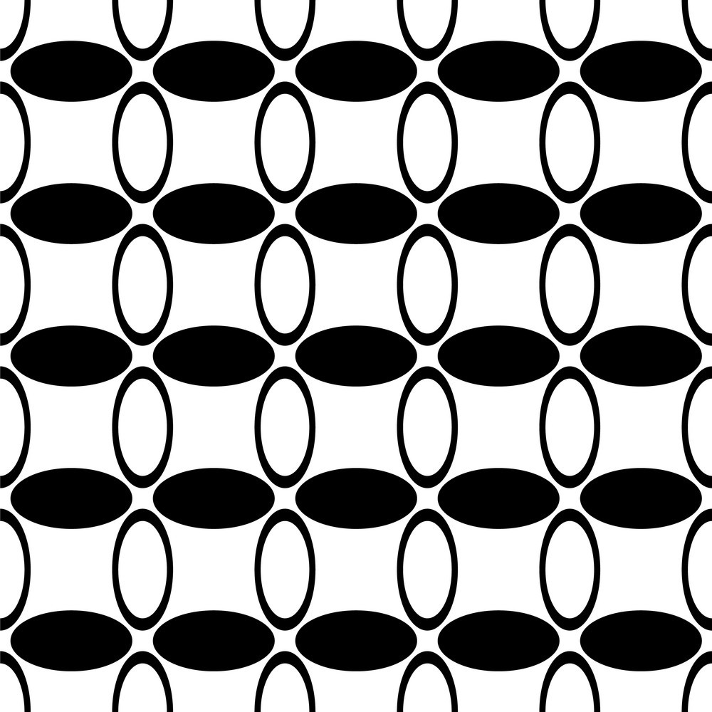 1000x1000 Monochrome Repeating Abstract Geometrical Ellipse Vector