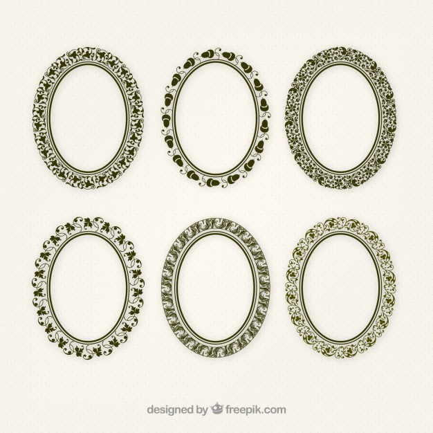 626x626 Set Of Ellipse Ornamental Frames Vector Free Download