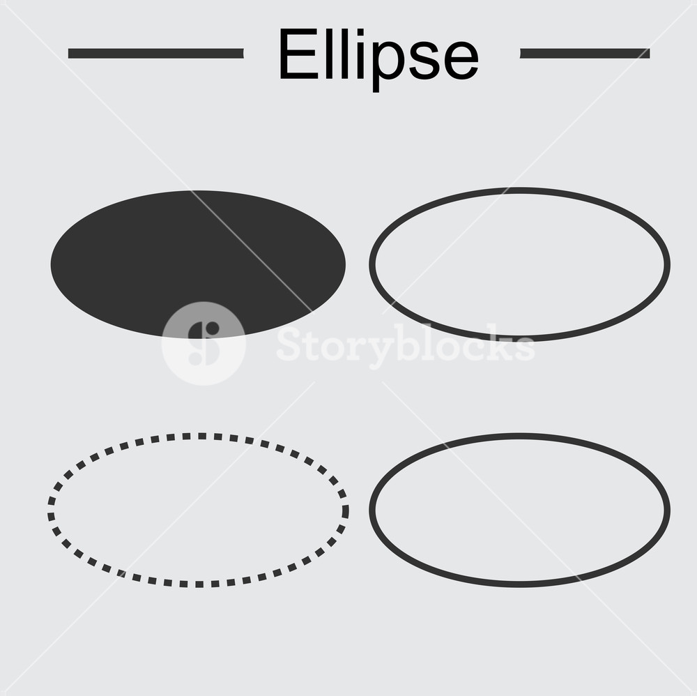 1000x998 Various Style Vintage Ellipse Shapes Set Vector Illustration