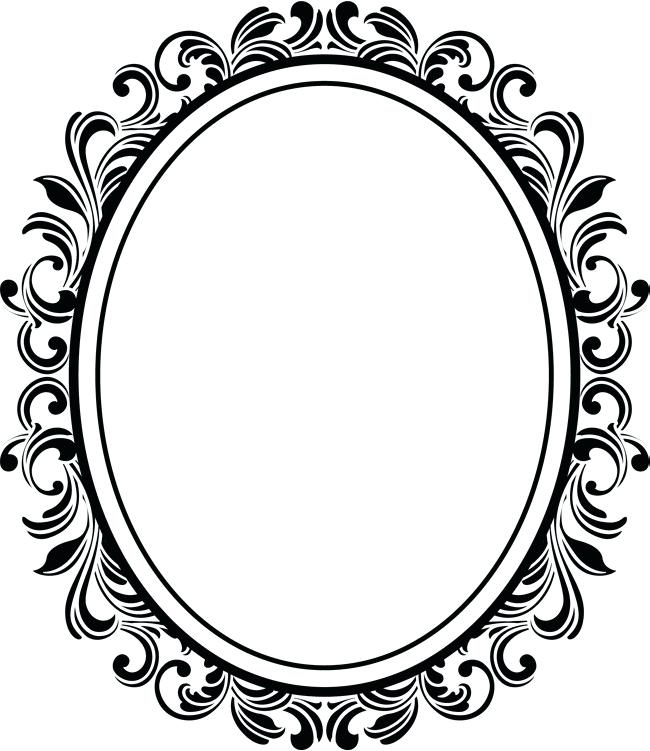 650x751 Oval Picture Frame Vector