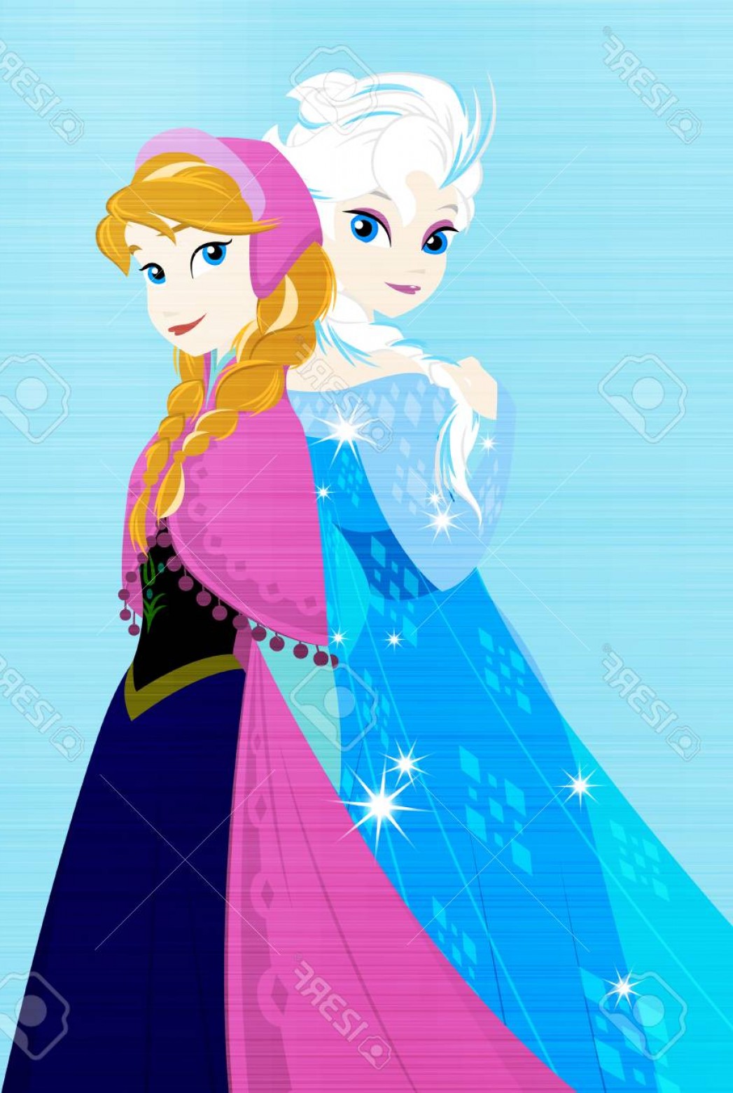 1047x1560 Photofrozen Queen Elsa Princess Anna Metallic Illustration Ice