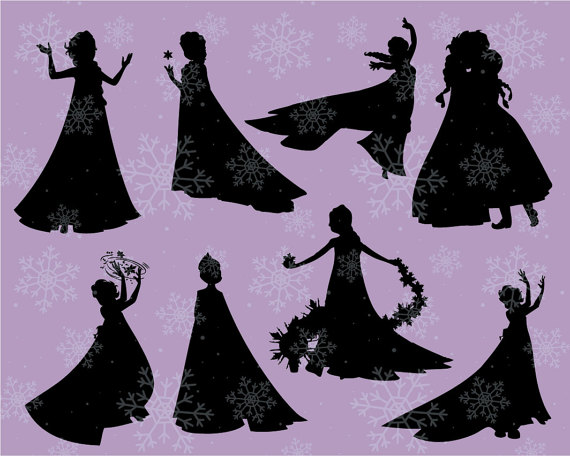 570x456 Elsa Silhouette Vector