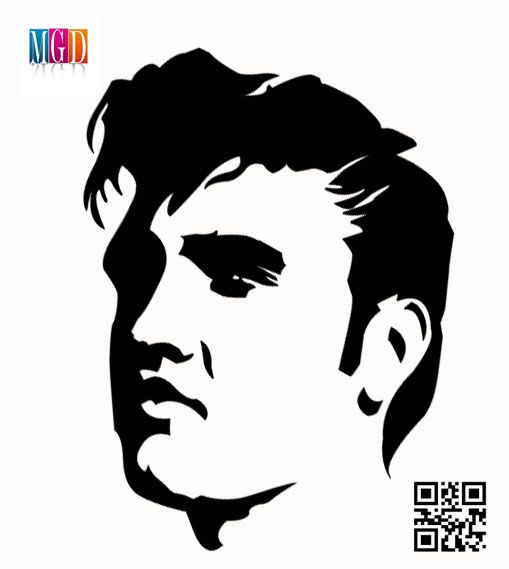 Elvis Presley White And Black Vector In Photoshop Silhouettes 509x569 Elvis Presley White And Black Vector In Photoshop Silhouettes
