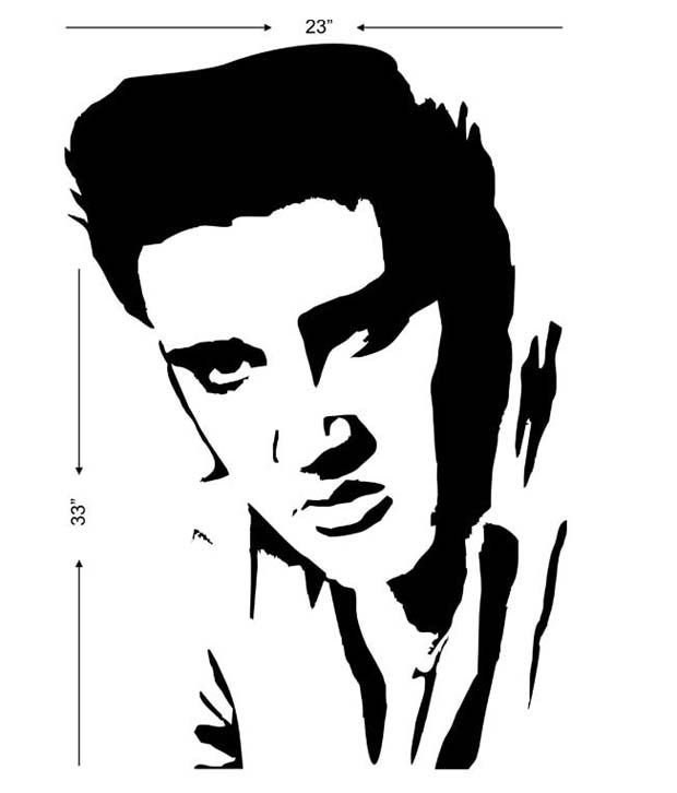 Studio Briana Black Elvis Presley Vector Sketch Wall Decal 620x726 Studio Briana Black Elvis Presley Vector Sketch Wall Decal