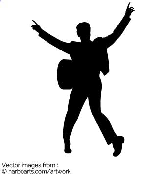 Download Elvis With Arms Up Silhouette 335x355 Download Elvis With Arms Up Silhouette