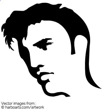 Download Elvis Face Silhouette 335x355 Download Elvis Face Silhouette