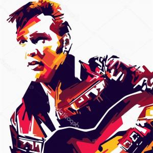 300x300 Photostock Vector Guitar Man Dressed As Elvis Presley Lamaison