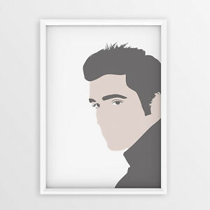 300x300 Elvis Portrait, Minimalistic Famous Portrait Vector Art