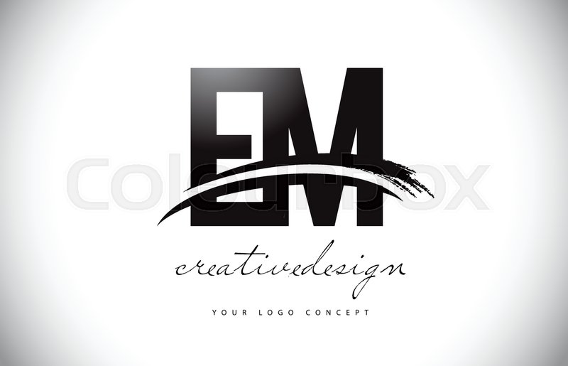 Em E M Letter Logo Design With Swoosh Stock Vector Colourbox 800x515 Em E M Letter Logo Design With Swoosh Stock Vector Colourbox