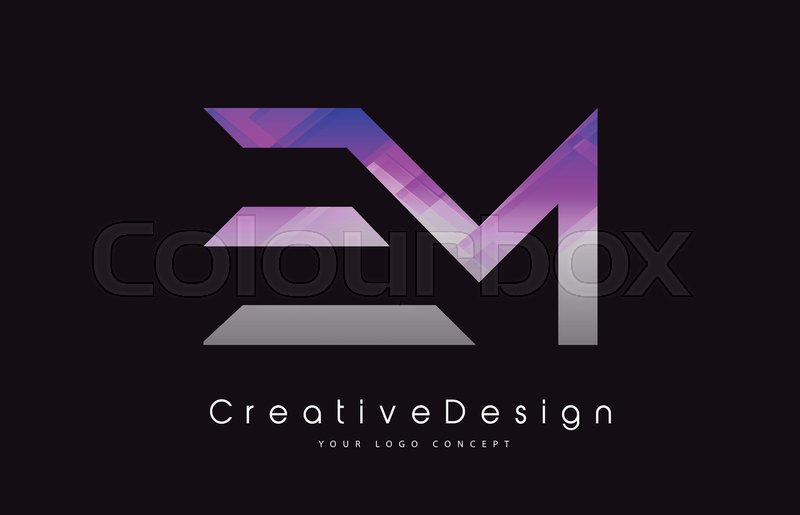 Em Letter Logo Design In Purple Stock Vector Colourbox 800x515 Em Letter Logo Design In Purple Stock Vector Colourbox