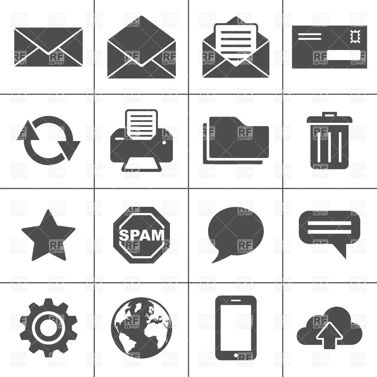1200x1200 Email And Correspondence Icons Vector Image Of Technology Frbird