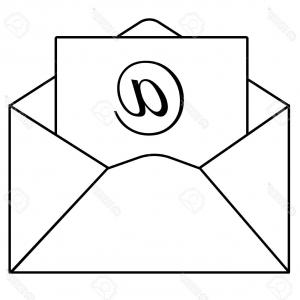 300x300 Photostock Vector Outline Email Icon In Trendy Flat Style On White