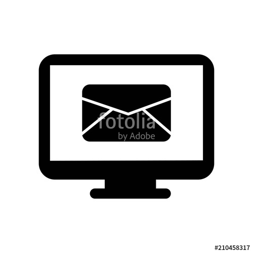 500x500 Email Symbol On Monitor Screen Icon Vector Icon Simple Element