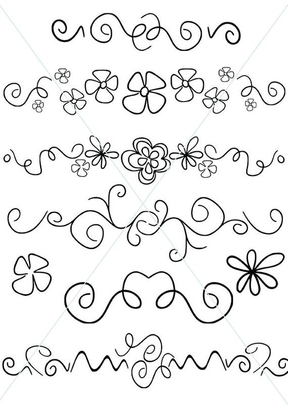 570x807 Hippie Text Dividers Whimsical Lines Ornamental Borders Etsy