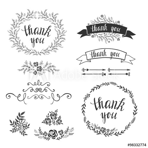 500x500 Set Of Decorative Design Elements, Embellishments, Frames, Borders