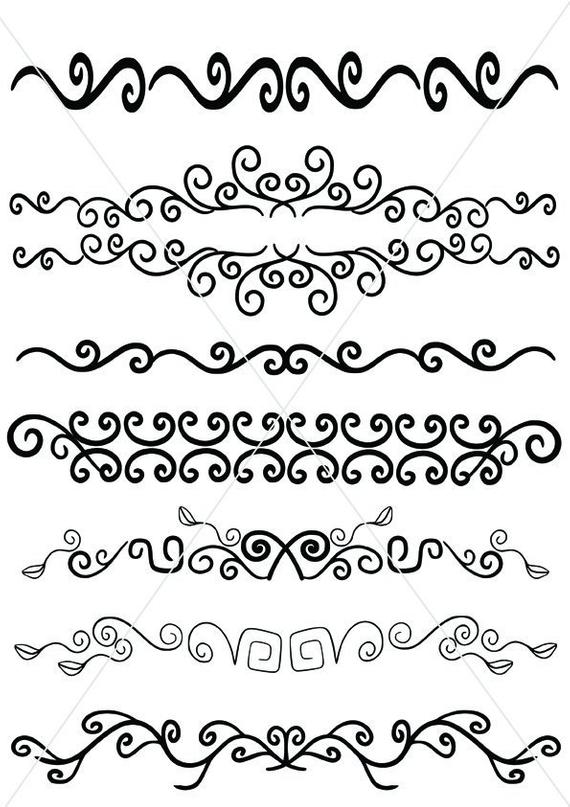 570x807 Tribal Text Dividers Vector Lines Maori Designs Ornamental Etsy