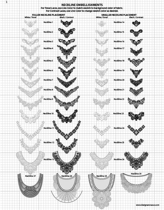 570x730 Vector Fabric Swatches Fashion Embellishments