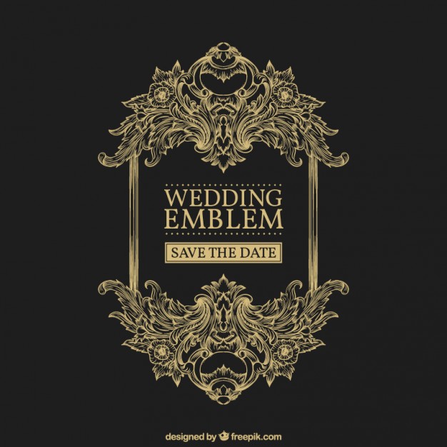 626x626 Ornamental Wedding Emblem Vector Free Download