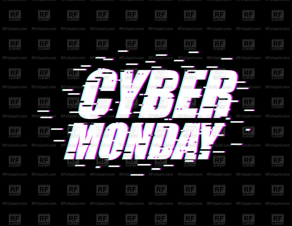 1200x931 Cyber Monday Glitch Effect Emblem Vector Image Of Fonts Type
