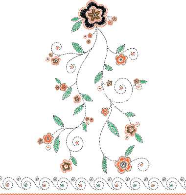 Embroidery Flower Vector