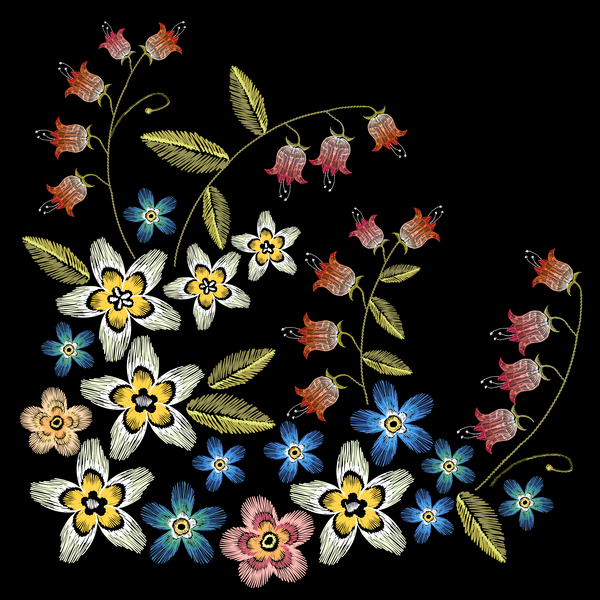 600x600 Emrderty Embroidery Flower Vector Free Download