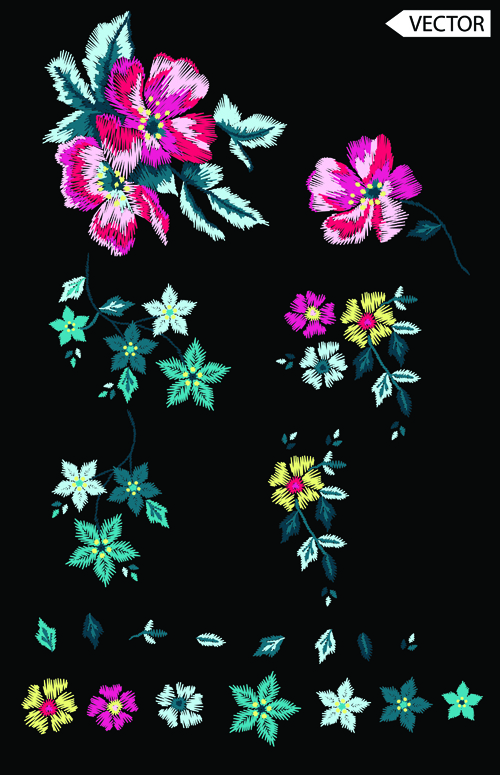 500x775 Beautiful Embroidery Flower Design Vector Free Download