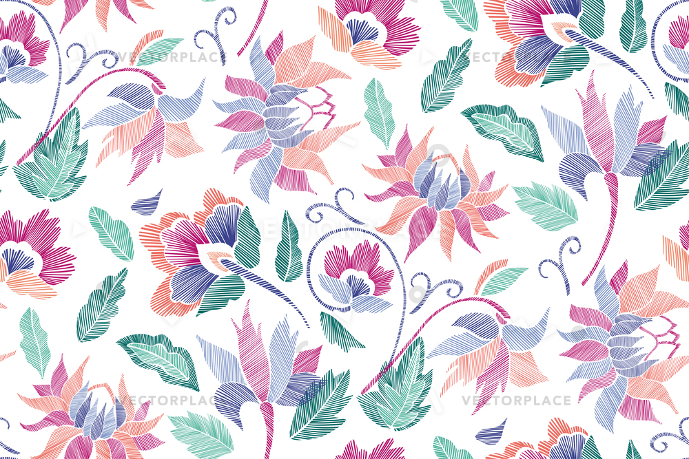 1000x667 Floral Seamless Background Pattern Fantasy Flowers Vector