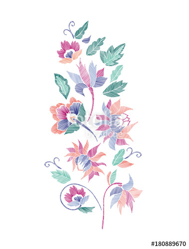 379x500 Floral Pattern Neck Line Designs Vector Illustration Hand Drawn