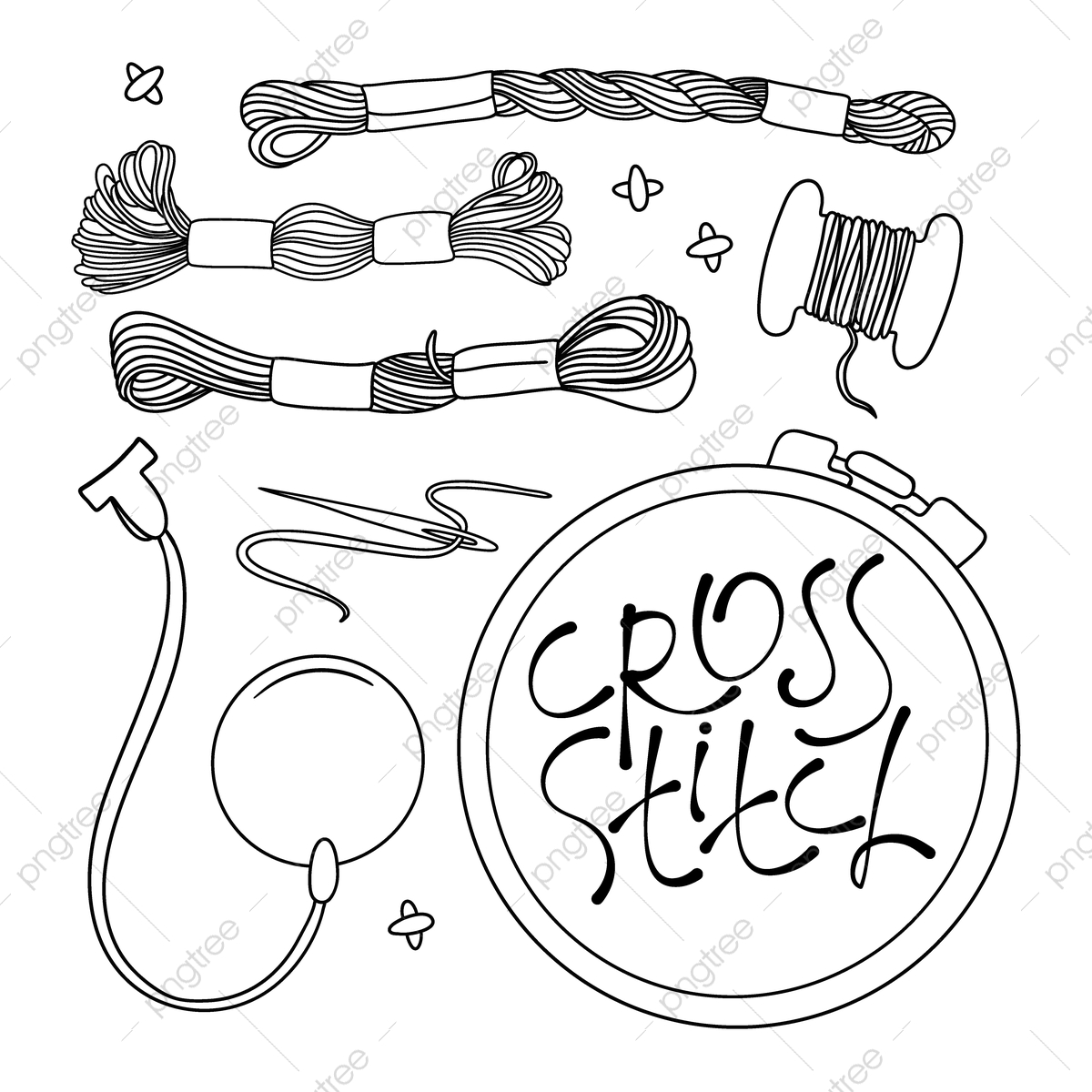 1200x1200 Embroidery Vector Illustration Set For Sewing And Embroidery Wall