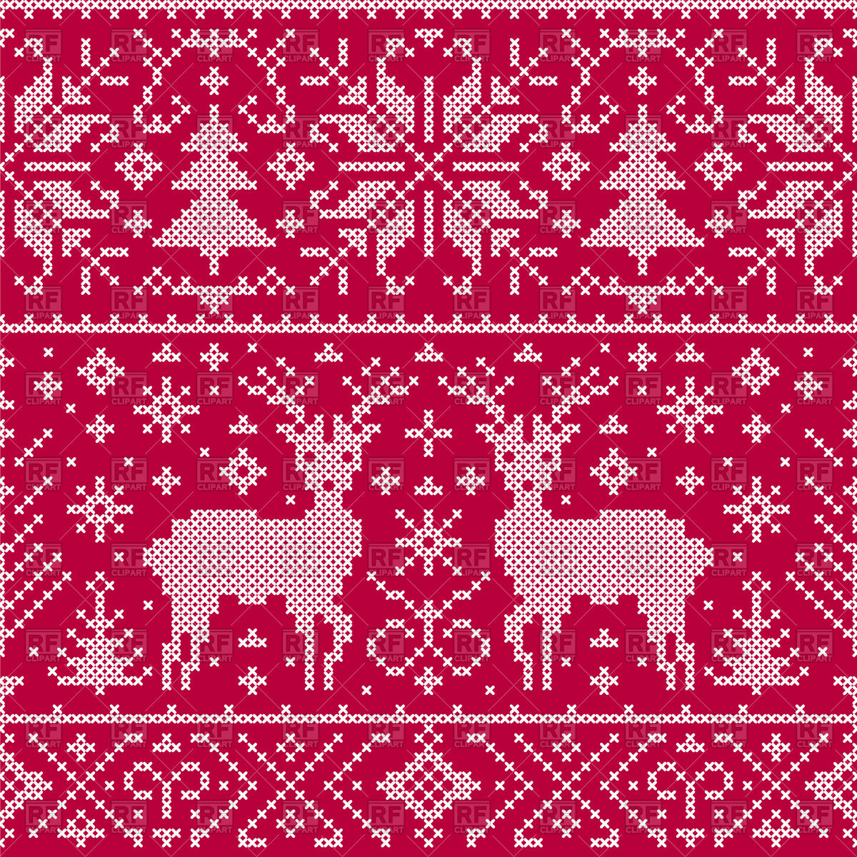 1200x1200 Christmas Embroidery Seamless Pattern Vector Image Of Backgrounds