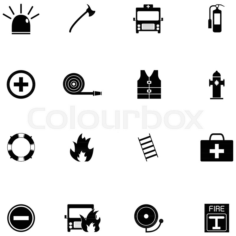 800x800 Emergency Icon Set Stock Vector Colourbox