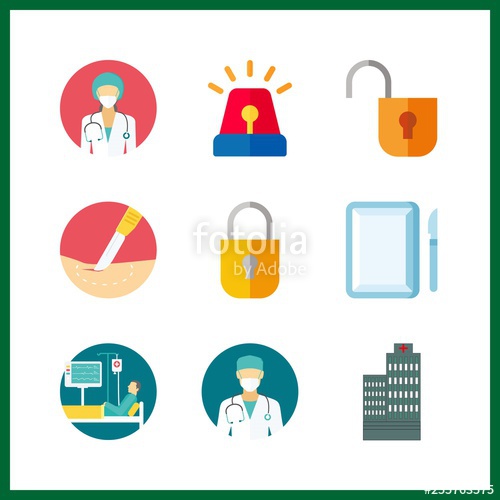 500x500 Emergency Icon Vector Illustration Emergency Set Surgery