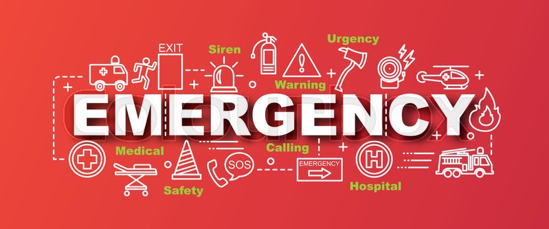 799x333 Emergency Vector Trendy Banner Design Stock Vector Colourbox