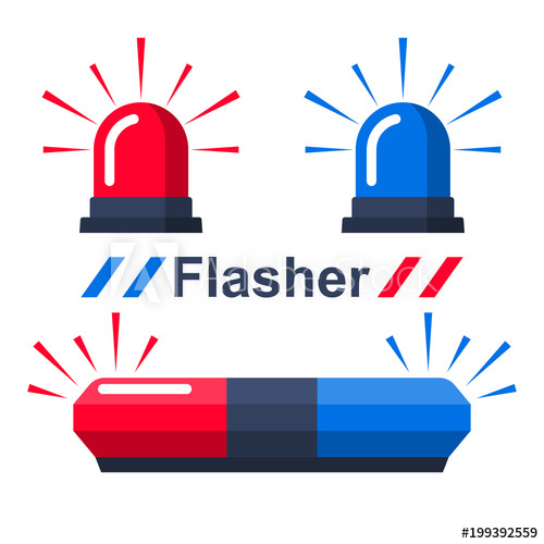 500x500 Red And Blue Flasher Collection Sirens Set Police Flasher