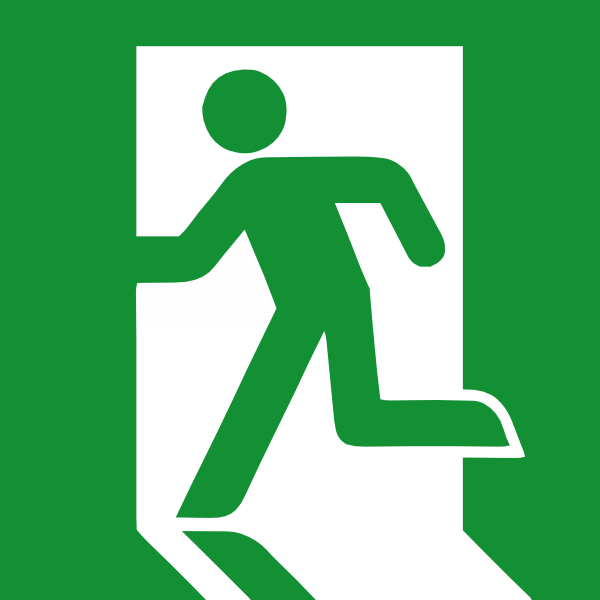600x600 Emergency Exit Sign Clip Art