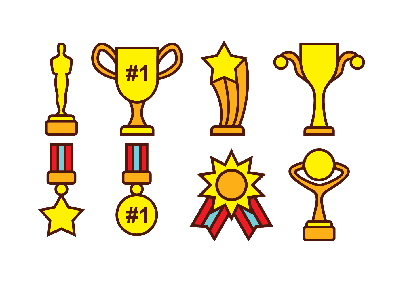 1400x980 Award Trophy Free Vector Art