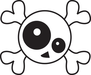 300x246 Emo Skull Vector Element Royalty Free Stock Image