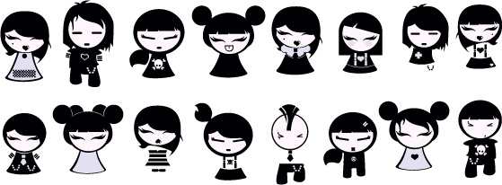 559x206 Chibi Emos Free Vector In Acrobat Reader Pdf