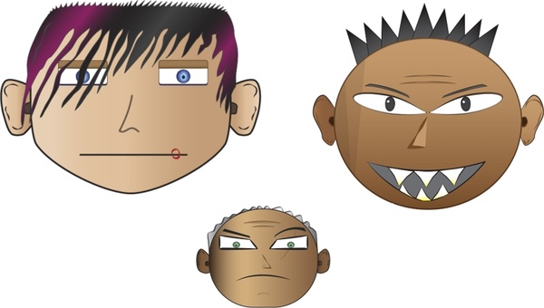 600x340 Emo, Punk, Angry Face Vectors Free Vector In Adobe Illustrator