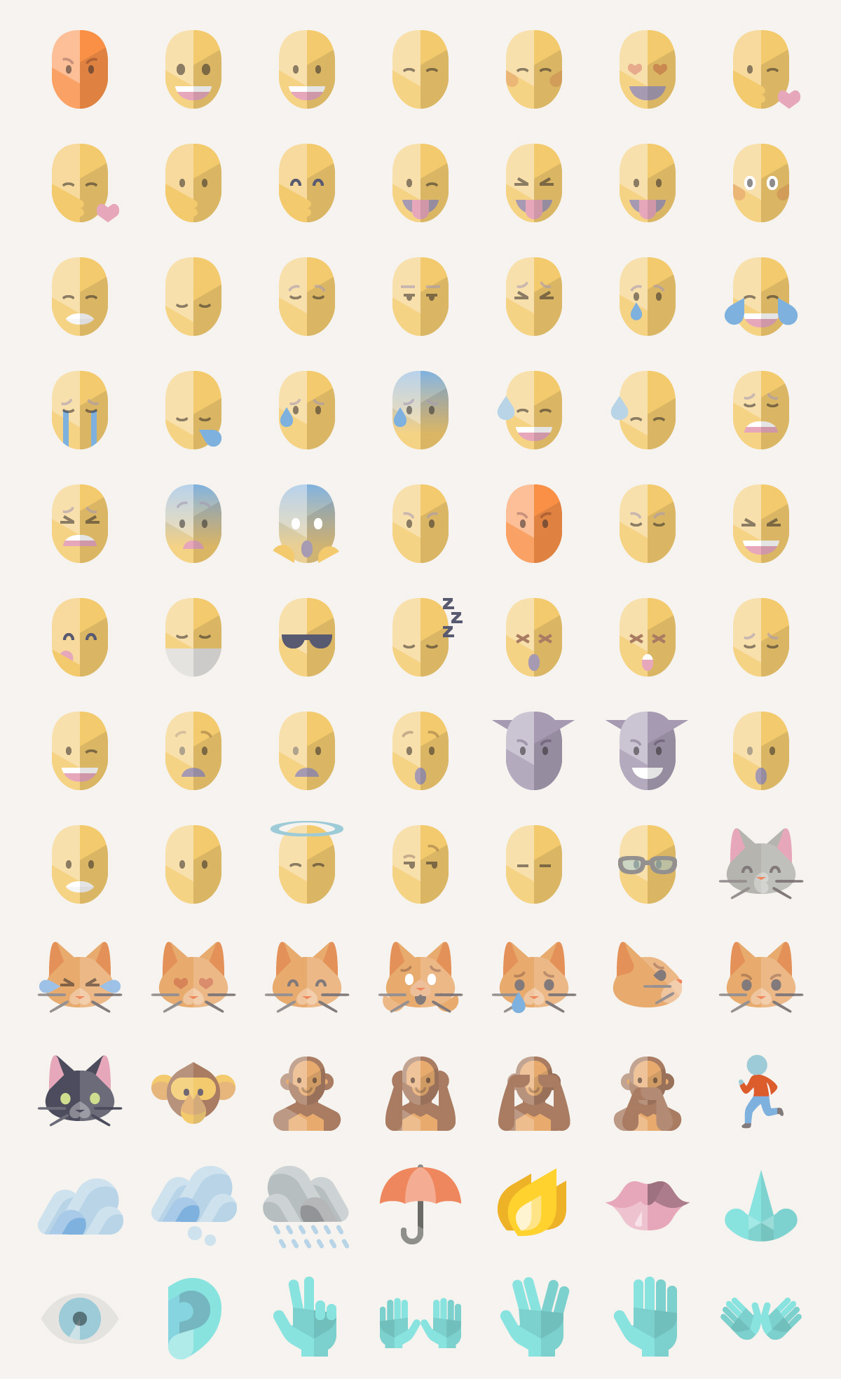 1200x1967 Flat Emoji List Vector Pack