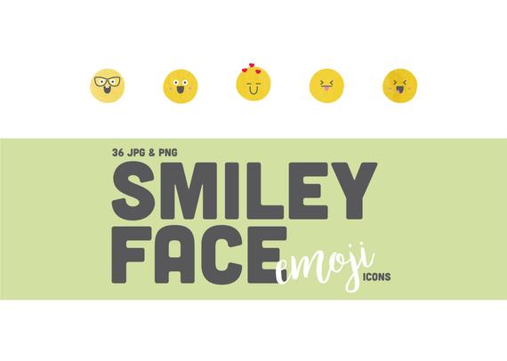 570x406 Smiley Face Emoji Icons Vector Clipart Png Etsy