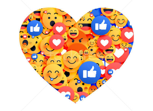 600x436 Heart Made With Social Media Emoji Icons Vector Illustration