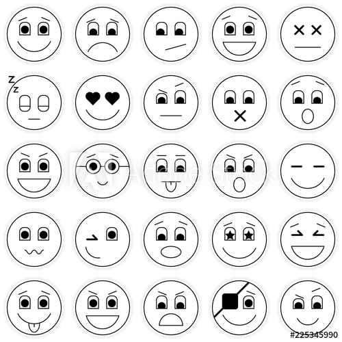 500x500 Collection Of Emoticon Icons Abstract Emoji Illustration Smile