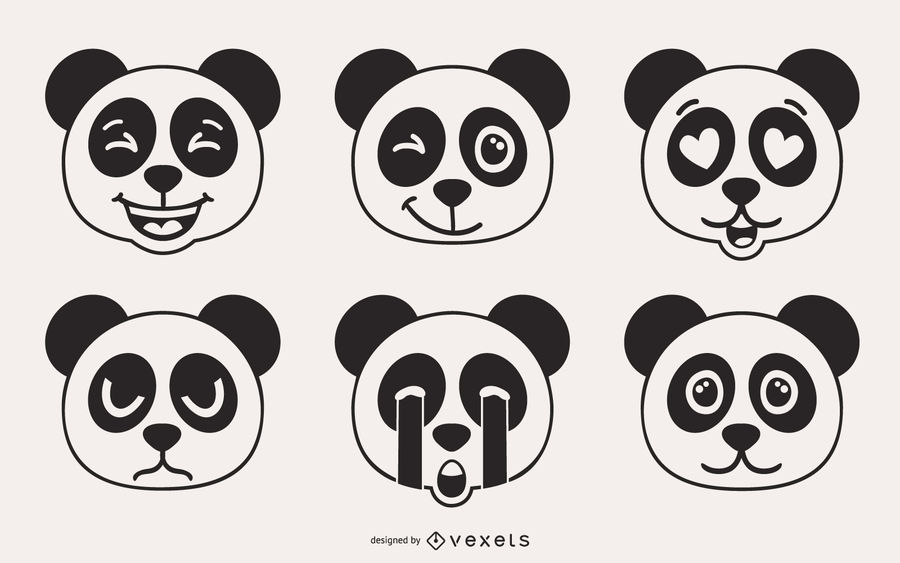 Panda Bear Emoji Vector Set 900x563 Panda Bear Emoji Vector Set