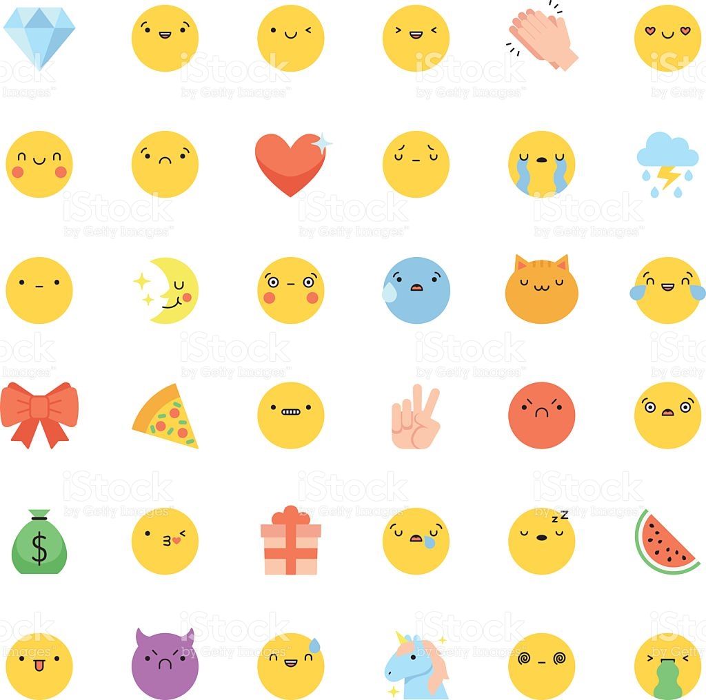 1024x1016 Emoji Icon Vector Set Flat Cute Korean Style Isolated Emoticons