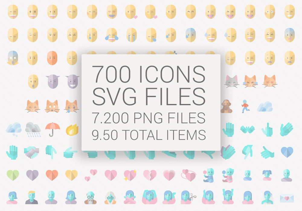 1000x700 Flat Emoji List Vector Pack