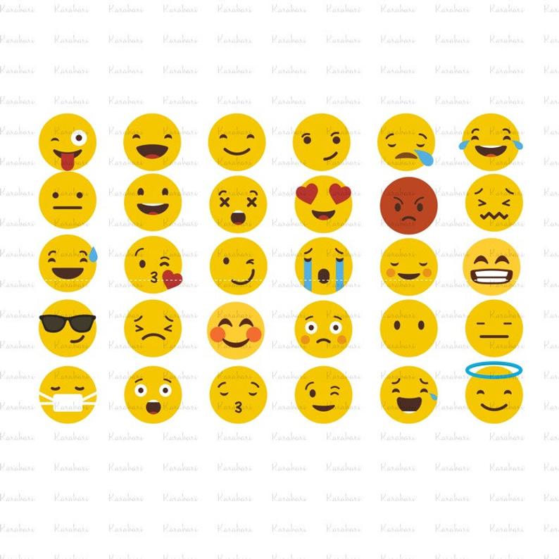 794x794 Emoji Svgemoji Filesemoji Vector Files Dxf Etsy