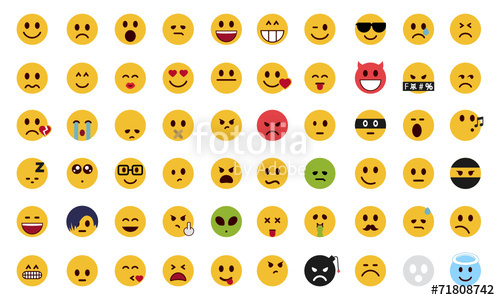 500x300 Complete Flat Emoji Set Stock Image And Royalty Free Vector