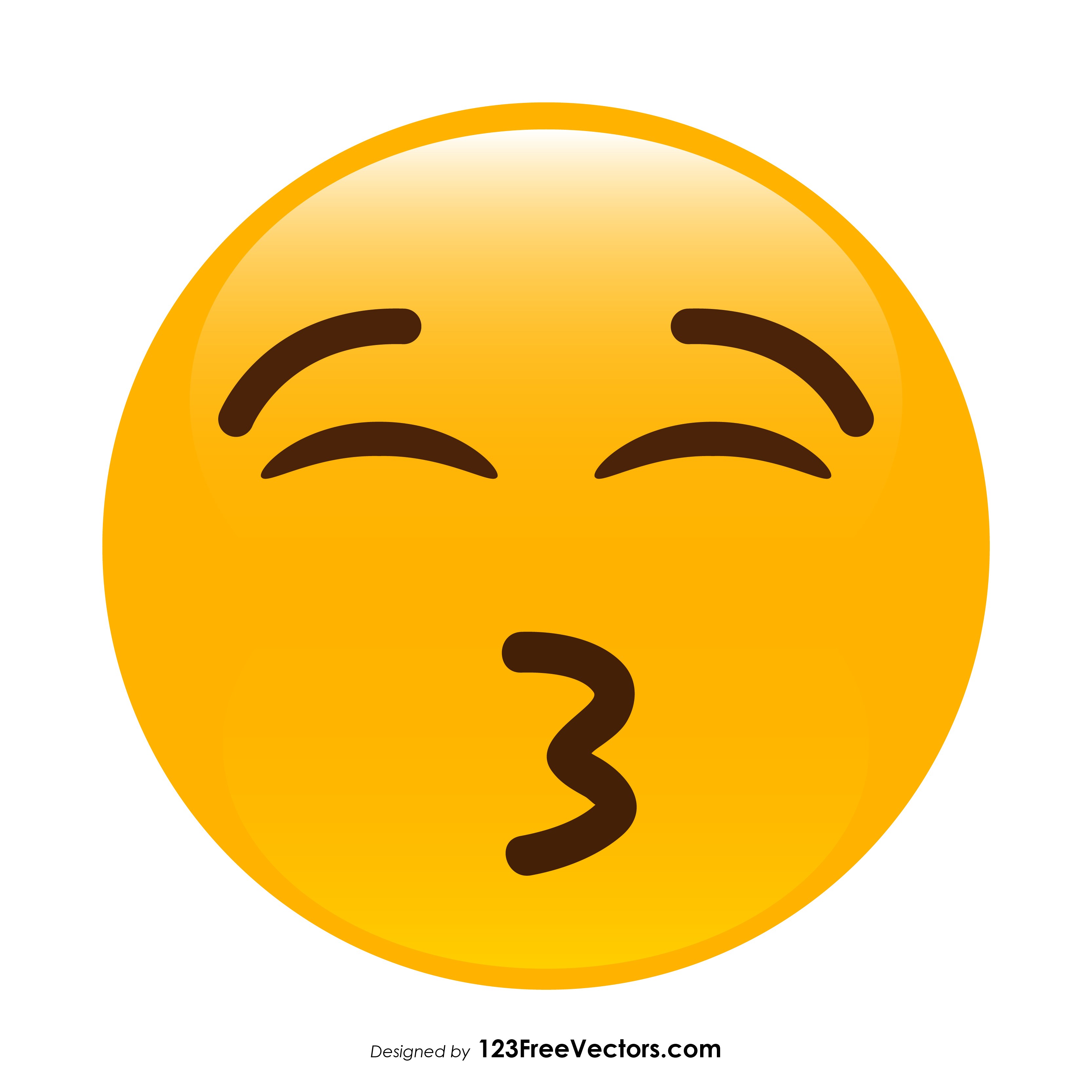 3333x3333 Kissing Face With Closed Eyes Emoji Vector Free